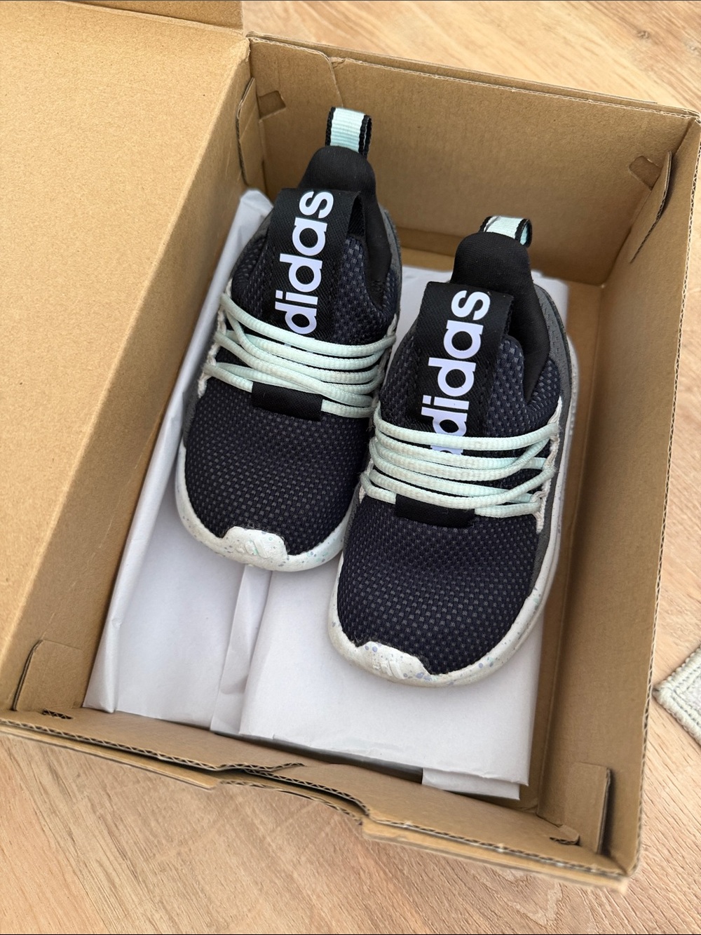 adidas Kids Black Mint Lace-Up Sneakers